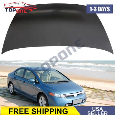 Front Hood Panel For 2006-2011 Honda Civic 4 Door Sedan Primed Steel HO1230148 - Image 1 of 4