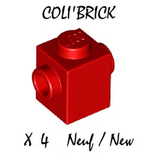 Lego 47905 - 4x Briques / Brick modified 1x1 with studs - Rouge / Red - NEW - Picture 1 of 1