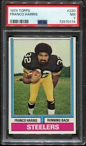1974 Topps Football # 220 Franco Harris (NM) Near Mint PSA 7 - Picture 1 of 2