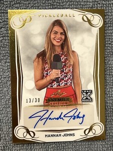 2023 Leaf Pickleball Premier Hannah Johns XRC Autograph BA-HJ2 Gold /30 SP Auto