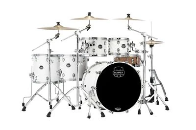 Mapex Saturn Satin White Studioease Drum Shell Pack 22/10/12/14/16 | Auth Dealer - Image 1 of 4