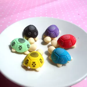 4-100pc Cute Tortoise Animal Puzzle Erasers Kids Rubbers Party Gift Bag Fillers - Picture 1 of 6