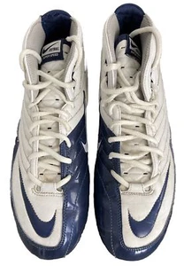 Nike Super Speed Football Cleats Mens 10 White Blue Mid Top - Picture 1 of 12