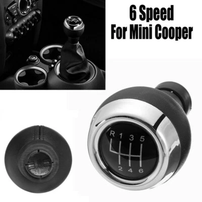 6-Speed Manual Gear Shift Knob Black+Silver Fits For MINI COOPER F55 F56 F54 F57 - Image 1 of 4