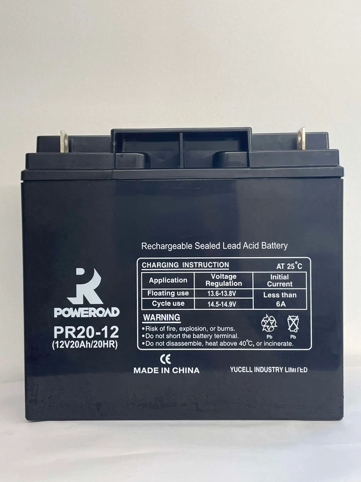 Batería Poweroad PR20-12 20ah 12v Sellada Plomo Ácido Batería Cuádruple Motocicleta - Imagen 1 de 3