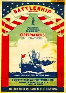 Fridge Battleship Firecracker Label MAGNET 2.5 x 3.5" 1YR Warranty! - Picture 1 of 2