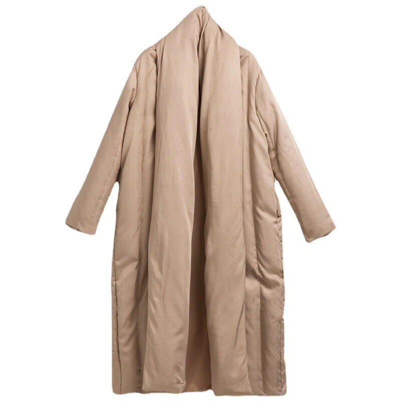 American Style Womens Cloak Duck Down Jacket Oversize Long Over Knee Coat Winter - Image 1 of 4