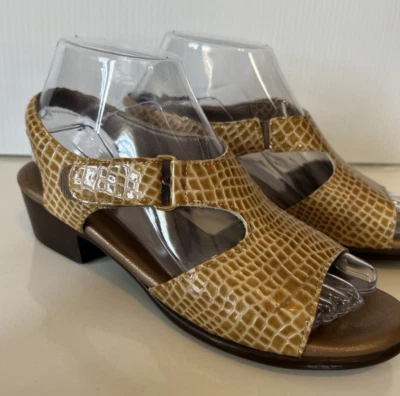 Sandalias SAS Punta Abierta Mujer 7 Suntimer Cordones Cuero Tostado Patrón Cocodrilo  Foto 1 de 4