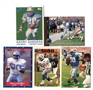 Barry Sanders 5 Football Card Lot HOF OKALAHOMA STATE DETROIT LIONS (LOT 163) - Picture 1 of 1