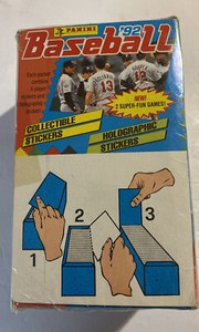 Box of 100 Unopened Packs of 1992 Panini Baseball Stickers