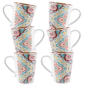 Purely Home Rio Corte Outdoor/Camping/BBQ - Plastic/Melamine Mugs x 6 - Picture 1 of 4