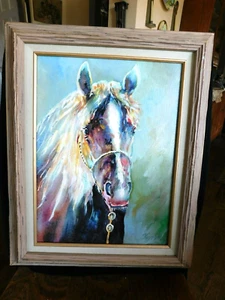 Pferdeportrait Öl auf Leinwand Gemälde "MOCNY" vom aufgeführten Künstler Marek Kossiba - Bild 1 von 6