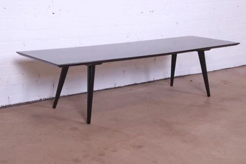 Paul McCobb Planner Group Black Lacquered Coffee Table, Newly Refinished Cover