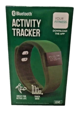 GEMS Bluetooth Activity Tracker (Emerald) with Rechargeable Battery New - Image 1 of 2