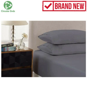 Royal Comfort King 1500TC Markle Collection Cotton Blend Fitted Sheet Set Grey - Picture 1 of 12