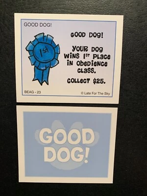 Monopoly  Beagle  GOOD DOG CARD  Your Dog Wins 1st Place  GAME REPLACEMENT CARD - Image 1 of 2
