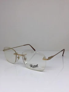 New Vintage Persol Eyeglasses 2106-V C. 510 Brushed Gold Rimless Eyeglass Italy - Picture 1 of 12