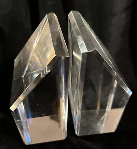 Rare VTG Pair Jeananne (?) by FJW Lucite Bookends Mt Prospect - Picture 1 of 12