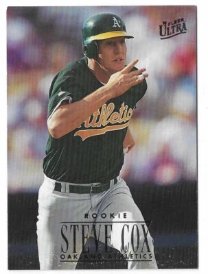 1996 Fleer Ultra Baseball Steve Cox Rookie Card #399 Oakland Athletics - Image 1 of 2