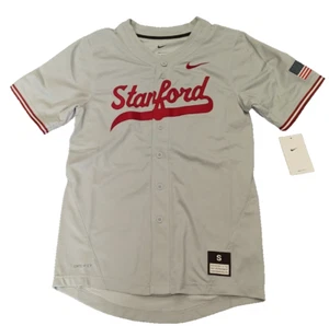 Nike Stanford Cardinal Full Button Replica Baseball Jersey Mens S Grey - Picture 1 of 11