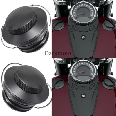 Left + Right Black Flush Mount Pop Up Vented Fuel Tank Gas Cap Fits For Harley - Изображение 1 из 4