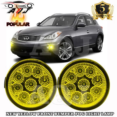Pair of Bumper YellowLED Fog Light Driving Lamps For INFINITI EX37 2013 Foto 1 de 4