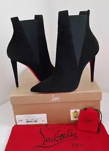 Christian Louboutin £1075 Astribooty 100 Black Suede Boots 39 UK 6.5  - Picture 1 of 8