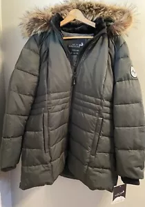 Arctic Expedition Quilted Zip Front Down Coat with Hood Ivy - Picture 1 of 2