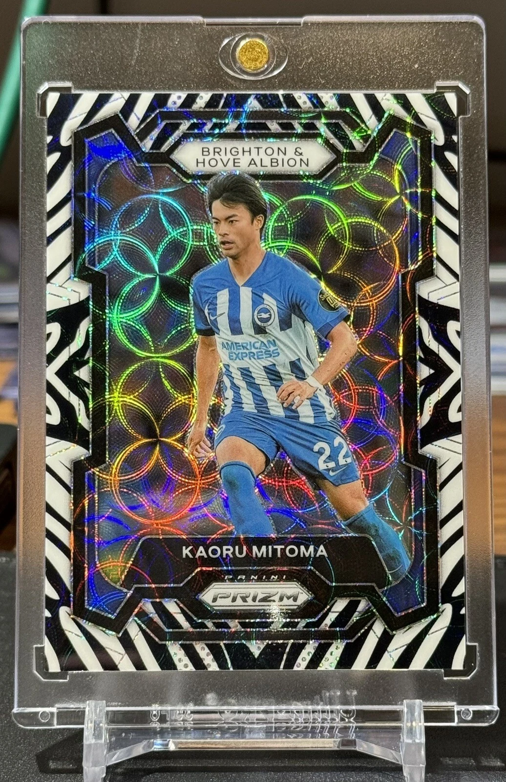 2023-24 Panini Prizm Premier League Kaoru Mitoma 11/15 Choice Zebra Brighton