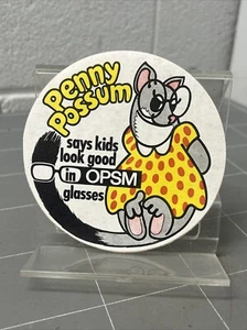 VINTAGE ORIGINAL STICKER BUMPER CAR RETRO 1980s PENNY POSSUM OPSM GLASSES - Picture 1 of 3