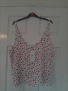 LADIES TOP. Camisole Top. New with tag. Size 16. Ivory and Multicolour. Primark. - Picture 1 of 4