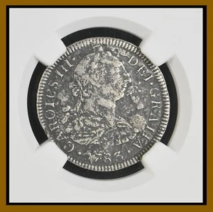 Mexico 2 Reales Silver Coin, 1783 El Cazador Shipwreck Genuine NGC 2142678-047 - Picture 1 of 1