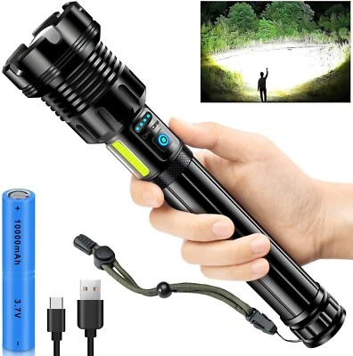 MARKENLOS Taschenlampe LED Aufladbar 500000 Lumen Extrem Hell Taktisch Wasserdicht C555