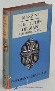 The Duties of Man & Other Essays of MAZZINI NF Everyman's Library HC/G DJ 89079 - Picture 1 of 3