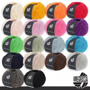 Lana Grossa 3 x 50 g Mohair Moda Wintergarn Wolle Stricken flauschig 18 Farben - Bild 1 von 37