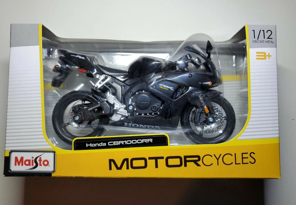 New Maisto Motorcycles Honda Black CBR 1000RR 1/12 Die-Cast Metal USA SHIPS FREE - Image 1 of 4