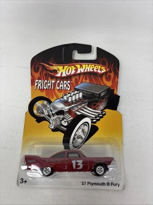 Hot Wheels Fright Cars Series '57 2007 Plymouth Fury rojo con Real Riders Pfd Sp Foto 1 de 4