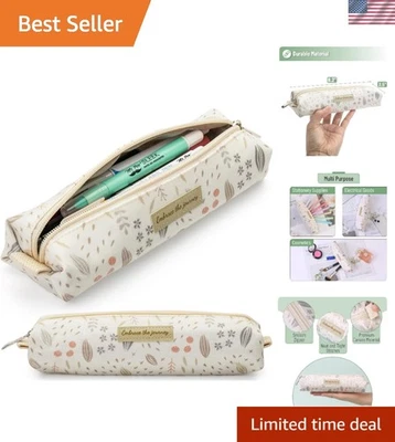 Estuche para lápices de lona bolsa diseño boho organizador de almacenamiento multiusos Foto 1 de 4