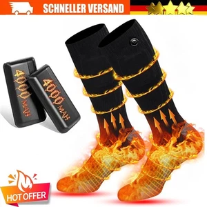 4000mAh USB Beheizbare Socken Akku Beheizte Socken Fußwärmer Unisex Heizsocken - Bild 1 von 14