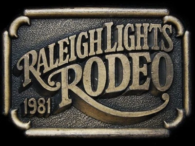 JG01103 ВИНТАЖНЫЙ 1981 ** RALEIGH ОГНИ РОДЕО ** BRASSTONE ПРЯЖКА РЕМНЯ - Изображение 1 из 2