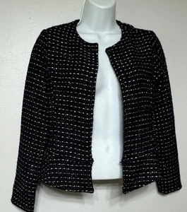 Chaqueta Blazer Dolan Anthropologie Tweed Para Mujer Talla XS Metálica Tweed Peplum - Imagen 1 de 10
