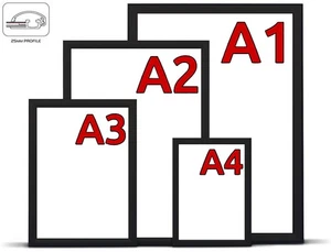 Edele schwarze ALU KLAPPRAHMEN DIN A1 A2 A3 A4 Plakatrahmen Wechselrahmen wertig - Bild 1 von 7