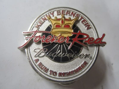 Broche chapéu de corrida de arrasto NHRA 2003 Kenny Bernstein FOREVER RED Budweiser - Imagem 1 de 2