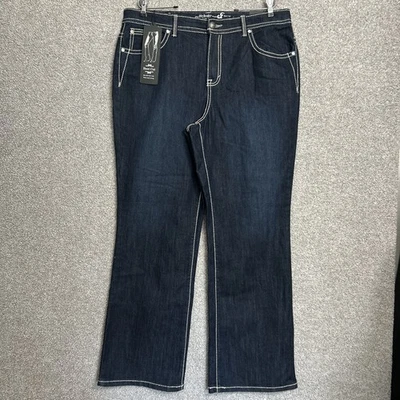 Pantalones de mezclilla para mujer Style & Co talla 18W azul premium bootcut lavado oscuro elásticos nuevos con etiquetas Foto 1 de 4