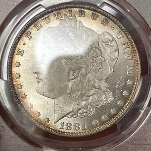 1881 O PCGS MS63 MORGAN SILVER DOLLAR Edge Toning - Picture 1 of 9