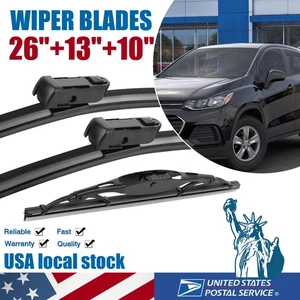 For Chevrolet Trax 13-22 3PCS 24"18"13" Windshield Durable black Wiper Blades - Bild 1 von 23