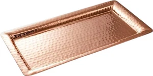 Hand Hammered Metal Serving Tray, 12-Inch Copper Plated – Rectangle Serving P... - Picture 1 of 6