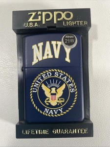 Zippo Navy Blue Matte Lighter U.S. Navy-Military-Gift-Sailor-Ship-Veteran - Picture 1 of 8