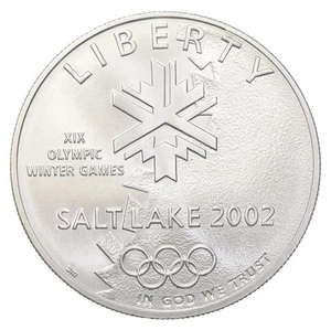 2002-P Unc Salt Lake Olympic Commemorative Silver Dollar $1 *1432 - Picture 1 of 3