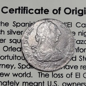 1783 Mo Mexico Silver 8 Reales EL CAZADOR SHIPWRECK See Pics *K414 - Picture 1 of 4